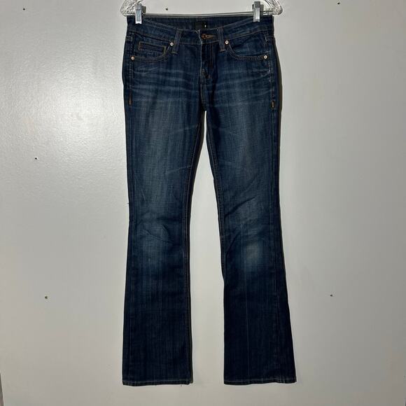 Anoname Bootcut Washed Dark Blue 5 Pocket Casual Denim Jeans Women’s Size 25 - Picture 1 of 7